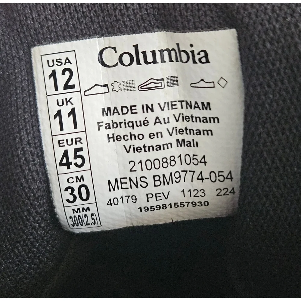 Columbia Fairbanks Mid Boots Men's 12 Blue Gray Hiking Waterproof Outdoors